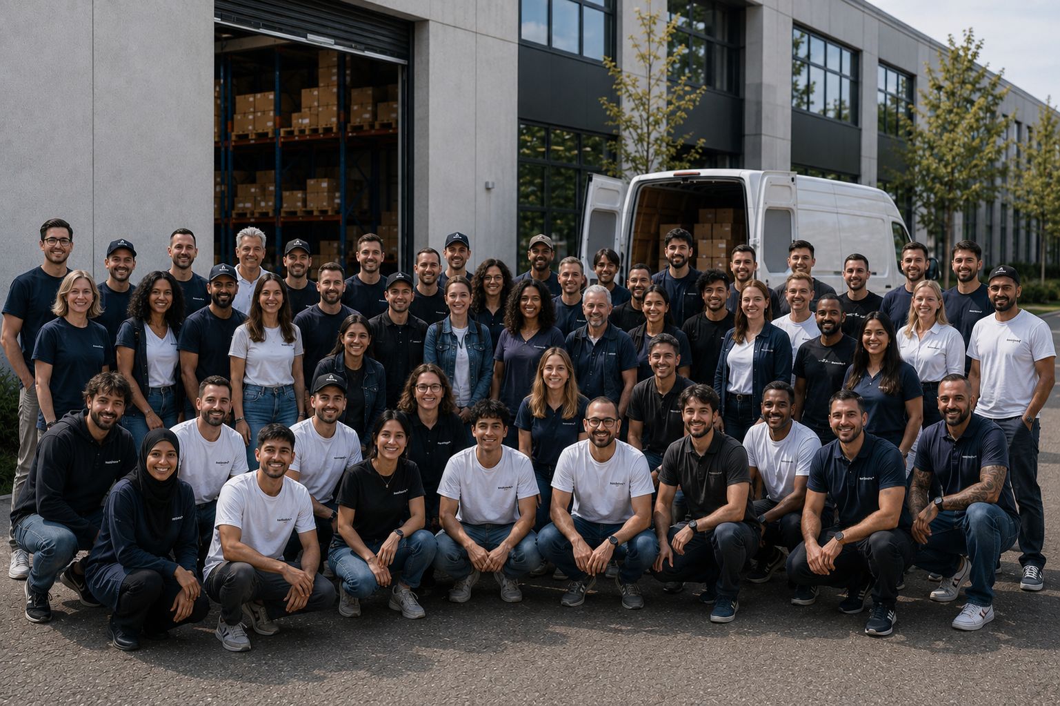 Team bei der professionellen Flyerverteilung
